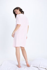 Zivame Power Puff Knit Cotton Loungewear Dress - Barely Pink — thumbnail 5